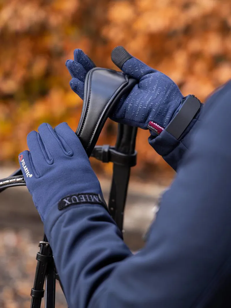LeMieux Polartec Riding Gloves Unisex in Navy-1